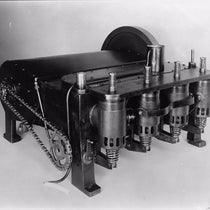 Four-cylinder engine built by Charlie Taylor for the Wright brothers Flyer; it powered the aircraft on its first flights, Dec. 17, 1903, National Air and Space Museum, Smithsonian Institution (airandspace.si.edu)