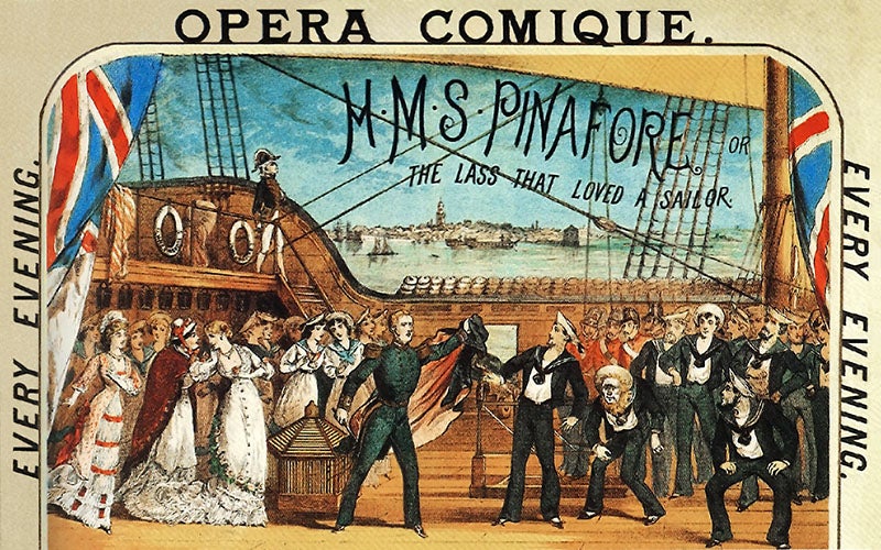 H.M.S. Pinafore, by W.S. Gilbert and Arthur Sullivan, playbill poster, undated (Wikimedia commons)