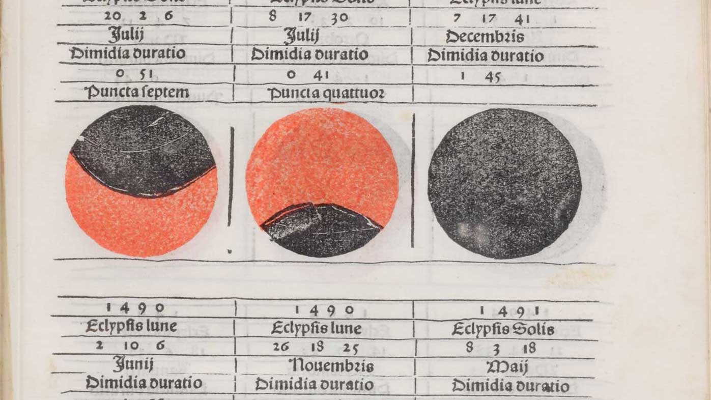 Joannes Regiomontanus, In laudem operis Calendarij. Venice: Erhard Ratdolt, 1485. Leaf B5r.