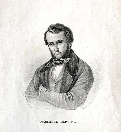 Portrait of Annibale de Gasparis, lithograph, no date (benicultural.inaf.it)
