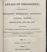 First page of first volume, Annals of Philosophy, or Magazine of Chemistry, founded and edited by Thomas Thomson, 1813-1820 (Linda Hall Library)
