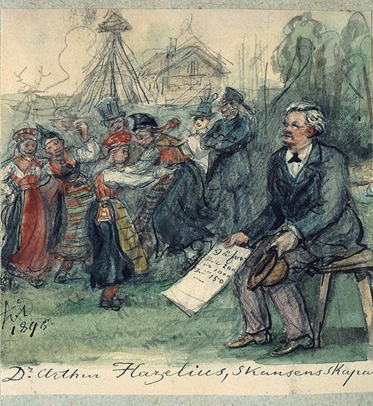 Portrait of Artur Hazelius, watercolor by Fritz von Dardel, 1896, Skansen (Wikimedia commons)
