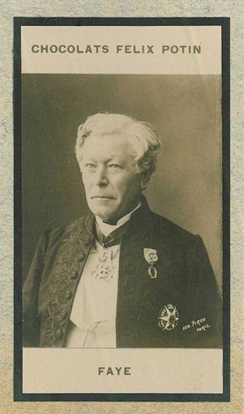 Portrait of Hervé Faye, chocolate card, 1900 (theonlineportraitgallery.com)