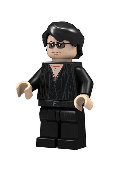 Lego figure of Ian Malcolm, issued 2023 to commemorate the 30th anniversary of Jurassic Park (ideas.lego.com)