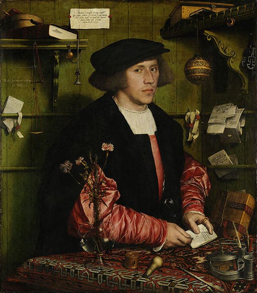 Hans Holbein’s 1532 portrait of Tiedemann Giese’s younger brother Georg (Wikimedia commons)