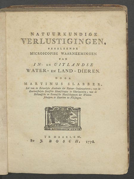 Title page of Martinus Slabber, Natuurkundige verlustigingen, 1778 (Linda Hall Library)