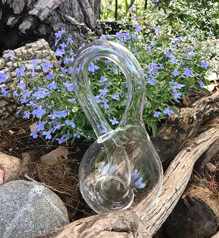 Three-dimensional Klein bottle, fabricated in glass, designed by Clifford Stoll, property of the author (Gayle Ashworth)