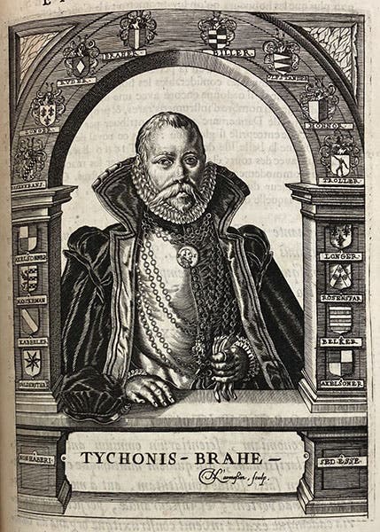 Portrait of Tycho Brahe, engraving in Academie des sciences et des arts, by Isaac Bullart, 1682 (Linda Hall Library)