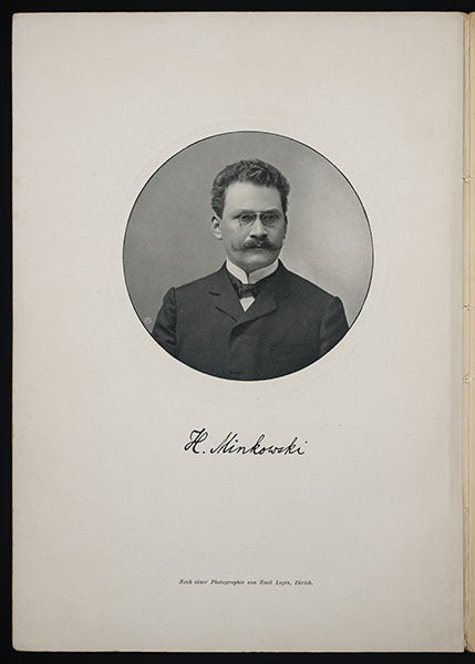 Portrait of Hermann Minkowski, photogravure, frontispiece to the memorial reprint of his Raum und Zeit, 1909 (Linda Hall Library)