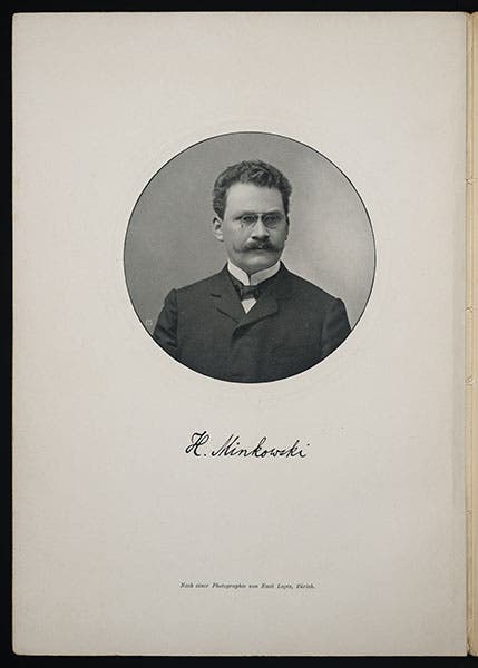 Portrait of Hermann Minkowski, photogravure, frontispiece to the memorial reprint of his Raum und Zeit, 1909 (Linda Hall Library)