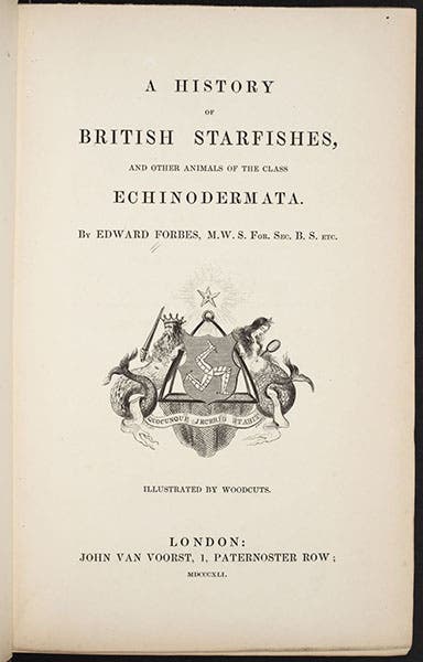 Title page, A History of British Star-fishes, by Edward Forbes, 1841 (Linda Hall Library)