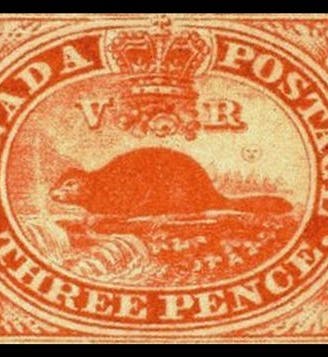 “Three-penny beaver”, Canada’s first postage stamp, 1851, designed by Fleming (Radio Canada International)