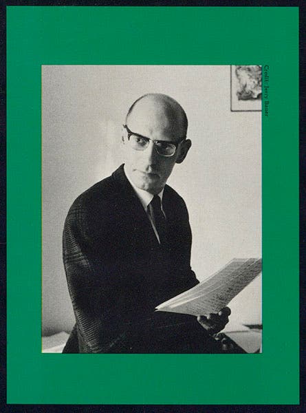 Portrait of Michel Foucault, from the dust jacket of The Order of Things, 1970 (author’s copy)
