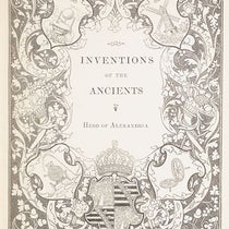 Illustrated title page, The Pneumatics of Hero of Alexandria, transl. for and ed. by Bennet Woodcroft, 1851 (Linda Hall Library)