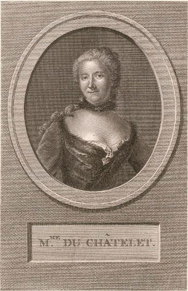 Émilie du Châtelet, engraved portrait (Smithsonian Institution Libraries)