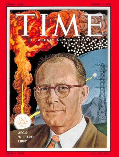 Willard Libby on the cover of Time Magazine, Aug. 15, 1955 (content.time.com)