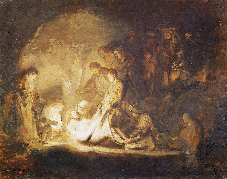 The Entombment, by Rembrandt, acquired by William Hunter, gifted to the Hunterian Museum and Art Gallery, Glasgow (pubhist.com)