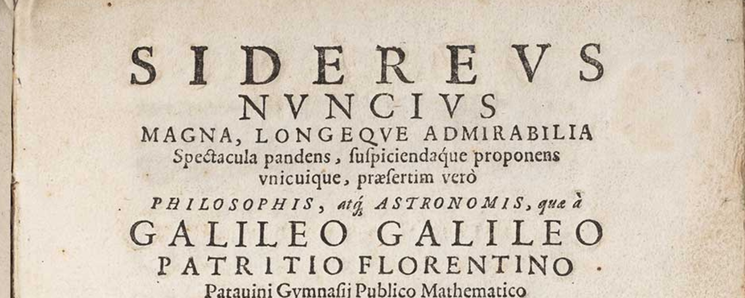 Titlepage, fine paper issue, Venice edition, Sidereus Nuncius cropped