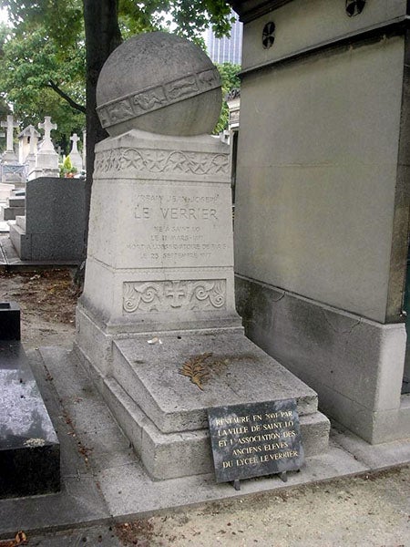 Grave and monument of Urbain Le Verrier, Montparnasse cemetery, Paris (Wikipedia)