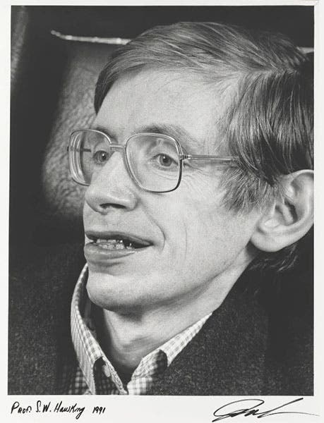 Portrait of Stephen Hawking, the 17th Lucasian Professor of Mathematics (1979-2009), photograph, 1991, National Portrait Gallery, London (npg.org.uk)