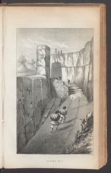 “Acoma No. 3”, lithograph from a drawing by James Abert, in W.H. Emory, Notes of a Military Reconnaissance, 1848 (Linda Hall Library)