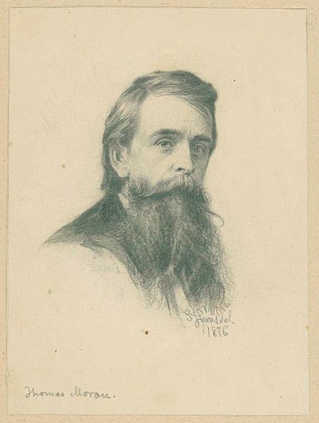 Portrait of Thomas Moran, graphite sketch by Stephen Ferris, 1876 (National Museum of American Art, Washington, D.C.)