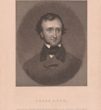 Portrait of Edgar Allan Poe, mezzotint by John Sartain after an 1845 oil painting by Samuel Osgood, 1849, National Portrait Gallery, Smithsonian Institution (npg.si.edu)