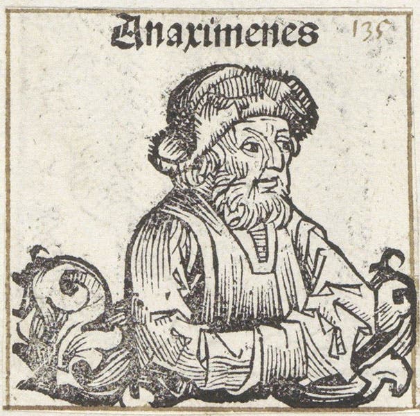 Imaginary portrait of Anaximenes of Miletus, from the Nuremberg Chronicle, 1493 (visionlearning.com)