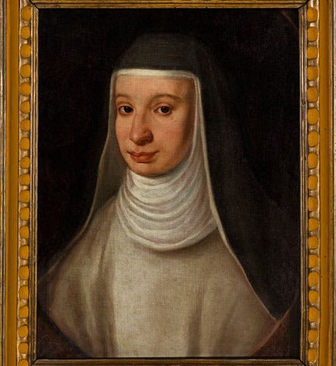 A nun, traditionally believed to be Suor Maria Celeste, oil painting by an unknown artist, ca 1630 (Wellcome Collection)