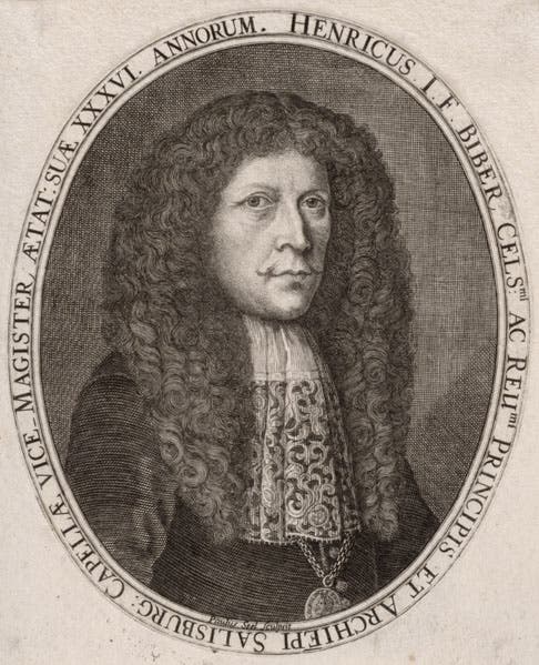 Portrait of Heinrich Biber, engraving, 1681 (Wikimedia commons)