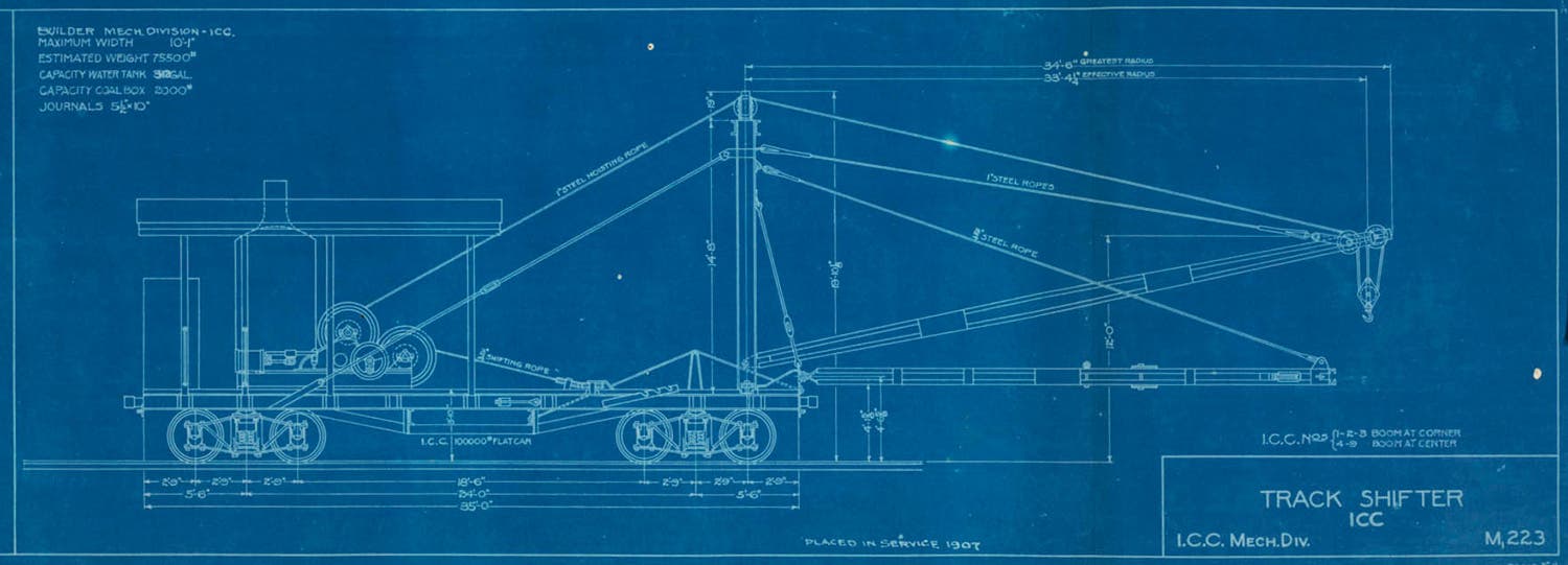 Blueprint of a track shifter built by Isthmian Canal Commission Mechanical Division. View in Digital Collection »