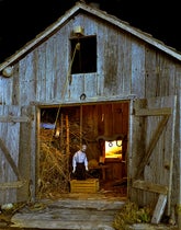 Barn, diorama by Frances Glessner Lee, ca 1944-48, on display at the Renwick Gallery, 2017-18, Office of the Chief Medical Examiner, Baltimore, Maryland (americanart.si.edu)