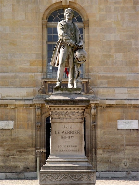 Statue of Urbain Le Verrier in front of the Paris Observatory, by Henri Michel Antoine Chapu, 1889 (Observatoire de Paris)