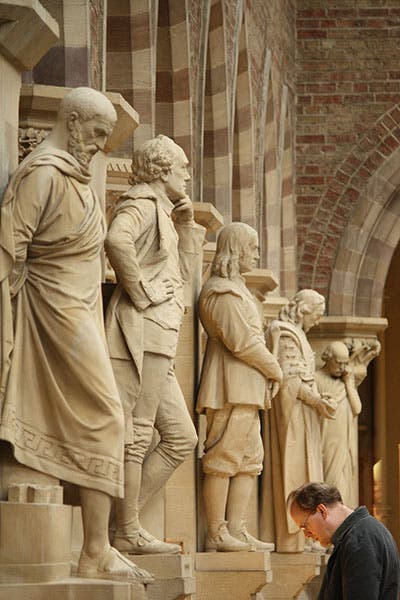 Statue of John Hunter, second from left, Oxford University Museum of Natural History (Lawrence OP on flickr)