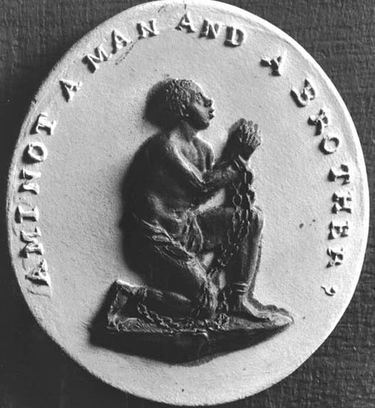 “Am I not a Man and a Brother?,” ceramic plaque created for the British abolitionist movement, 1787, by Josiah Wedgwood, Charles Darwin’s grandfather (pbs.org)