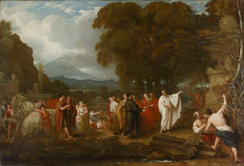 Cicero Discovering the Tomb of Archimedes, oil on canvas, by Benjamin West, 1804, Yale University Art Gallery (artgallery.yale.edu)