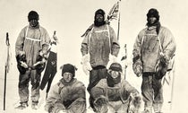 Lawrence Oates, Henry Bowers, Robert Scott, Edward Wilson and Edgar Evans (left to right) at the South Pole, Jan. 17, 1912, print auctioned by Sotheby’s in 2017 (theguardian.com)