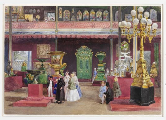 The Russian Court at the Crystal Palace Exhibition of 1851, watercolor by Henry Clarke Pidgeon, 1851, Victoria and Albert Museum (collections.vam.ac.uk)