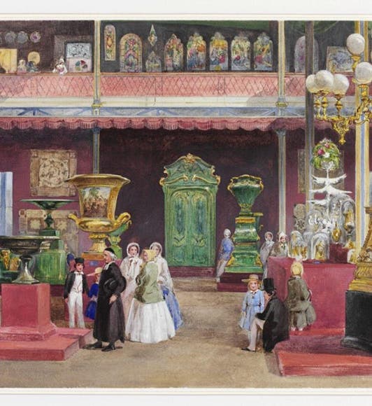 The Russian Court at the Crystal Palace Exhibition of 1851, watercolor by Henry Clarke Pidgeon, 1851, Victoria and Albert Museum (collections.vam.ac.uk)