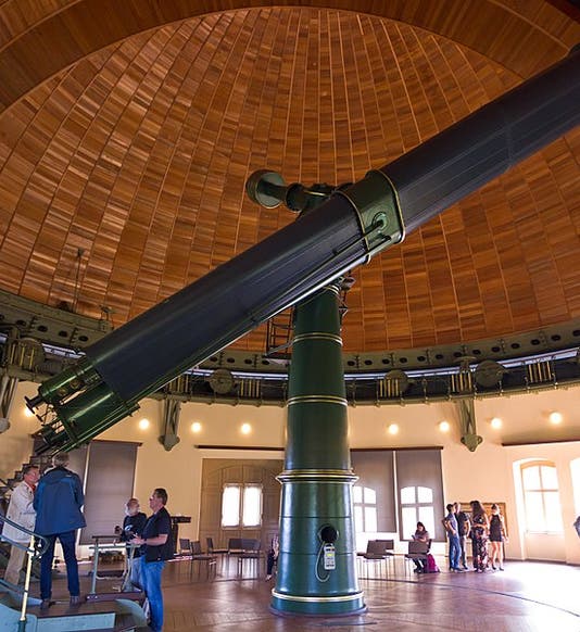 The Great Double Refractor at Potsdam Astrophysical Observatsory, installed by Hermann Vogel in 1899 (Wikimedia commons)