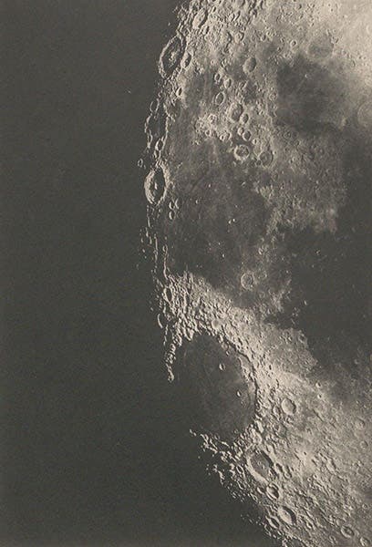 Photograph of Mare Crisium and several nearby craters, taken at the Lick Observatory, heliogravure in Ladislaus Weinek, "Selenographical Studies,” Publications of the Lick Observatory, vol. 3, 1894 (Linda Hall Library)