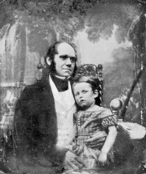 Charles Darwin and son William, Daguerreotype, 1842 (Wikimedia Commons)