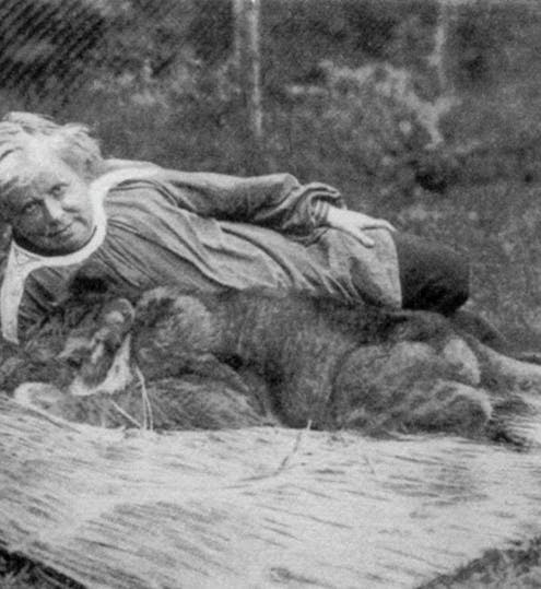 Rosa with lioness Fathma, photograph (Denver art Museum)