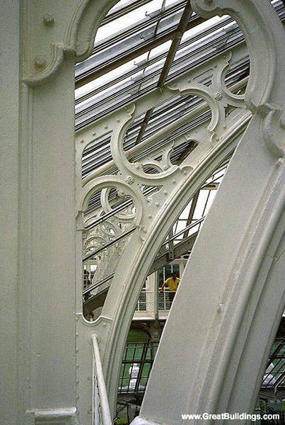 Detail view of Richard Turner’s iron trusses, Palm House, Kew Gardens, London (greatbuildings.com)