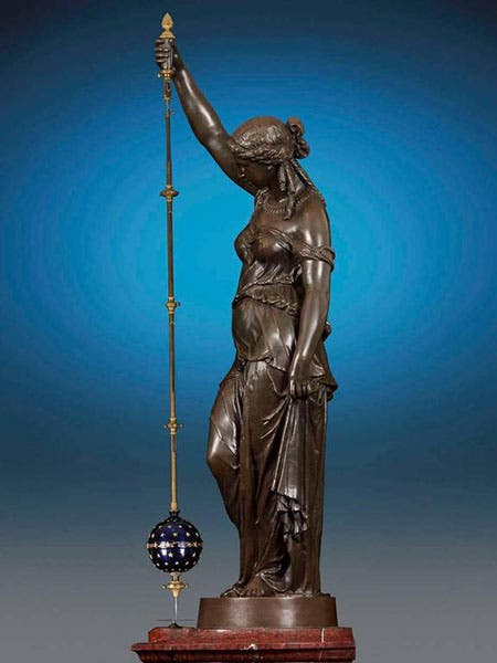 Another Farcot clock with sculpture by Carrier-Belleuse, recently sold by a dealer, detail, 1862 (1stdibs)