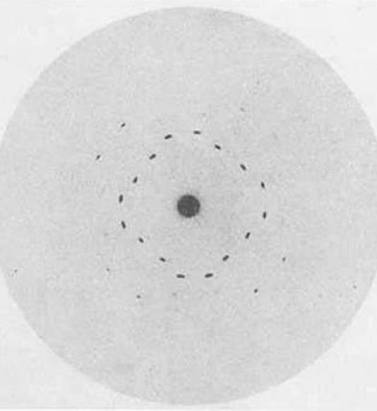 Early X-ray diffraction photograph, 1913 (nature.com)