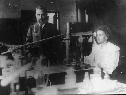 Marie and Pierre Curie in the lab, 1898 (nobelprize.org)