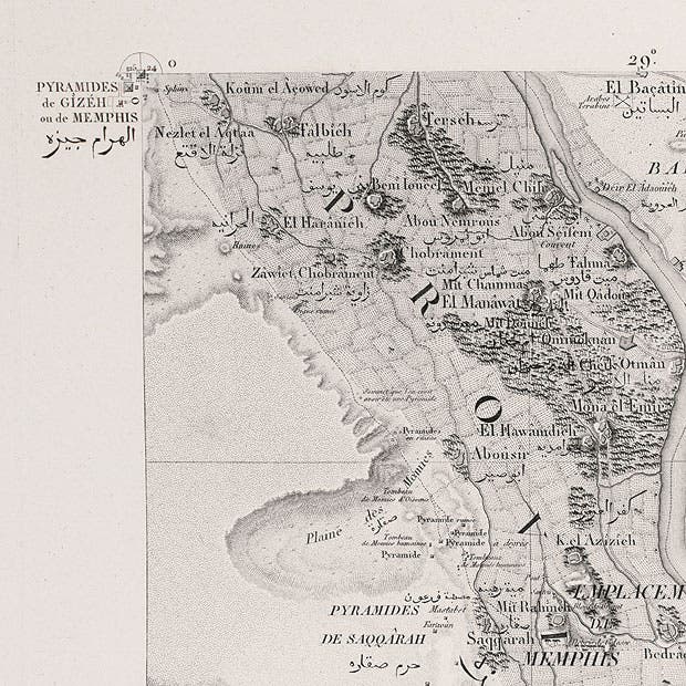Detail of the Pyramid Meridian, from the Description de l'Égypte Carte topographique.