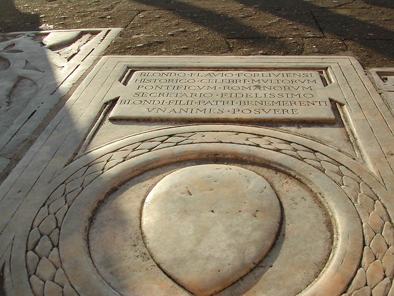 Gravestone of Flavio Biondo, Santa Maria in Aracoeli, Rome (Wikimedia commons)