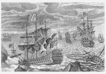 The IsIes of Scilly naval disaster, Oct. 22, 1707, with the loss of four ships and perhaps 2000 men, contemporary engraving, 1707, National Maritime Museum, Greenwich (rmg.co.uk)